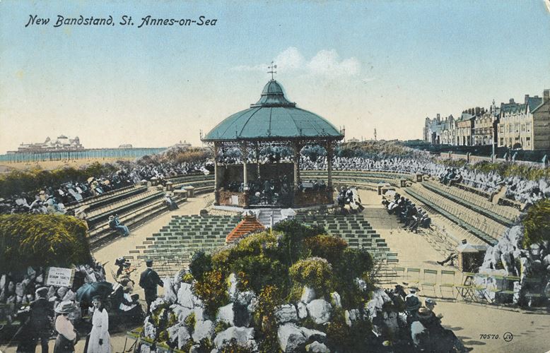 The bandstand is a Grade II listed structure erected between 1890 and 1914.